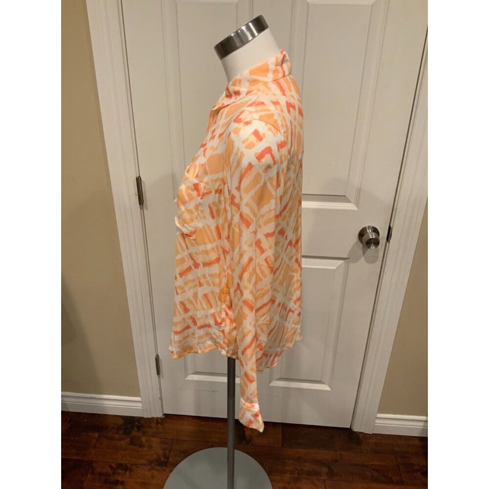 Rails Orange & Pink Geometric Pattern Button Up S… - image 5